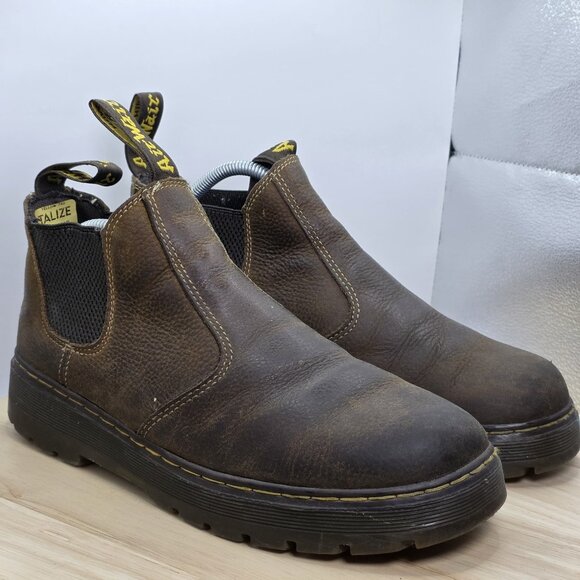 Dr Martens Men's Hardie Chelsea  Horse brown Leather ankle boots size Uk 9 US 10 - Picture 5 of 9